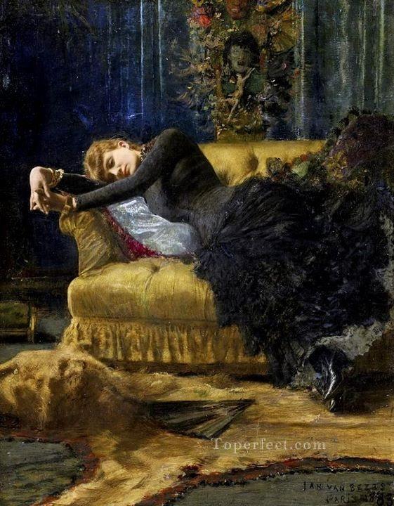 Portrait of a Young Woman Jan van Beers Parisienne Oil Paintings